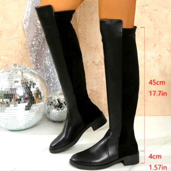 Elegant Black Over-the-Knee Boots Sz 9 - Picture 8 of 11